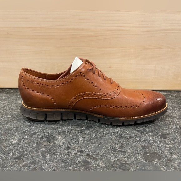 Cole Haan ZeroGrand Wingtip Oxfords - 12 WIDE - British Tan / Java - Picture 5 of 11